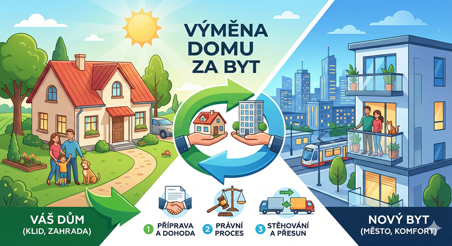 Výměna bytu za dům: Proč přímý „směnný obchod“ téměř nikdy nefunguje?